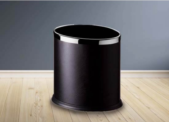 GPX-45B 橢圓形(黑色)人造皮雙層垃圾桶