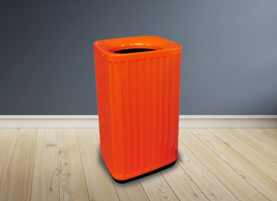 SF10-F08G(橙色-豎紋)全塑料垃圾桶10L